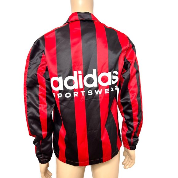 Adidas Men’s Satin Coaches Track Jacket XS Red Black Stripes HS3302 10/22 - Picture 2 of 16